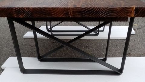 Industrial Coffee Table Set Modern Living Room Home Furniture | Etsy intended for Industrial Coffee Table Set With Cantilever Design & Aged Bronze Frames